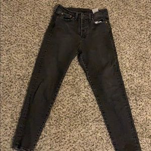 Black button front Levi’s Wedgie Fit Jeans